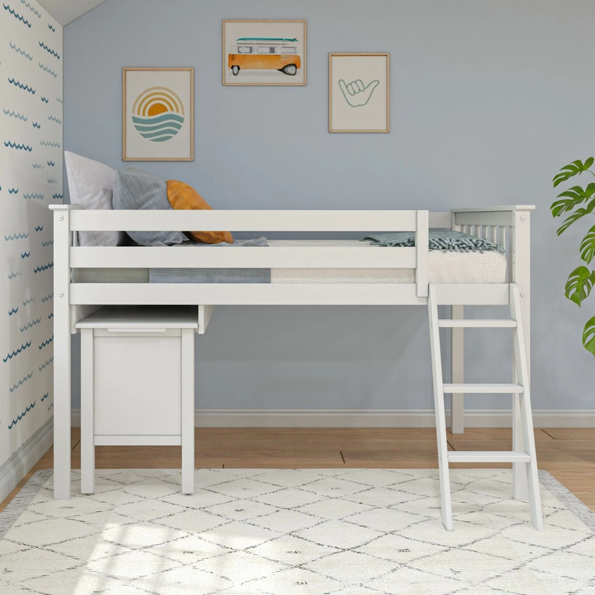 Twin Low Loft Bed With Desk - Image 3