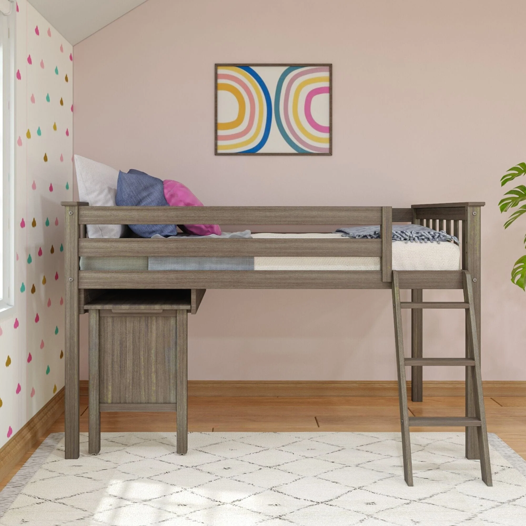Twin Low Loft Bed With Desk - Image 4