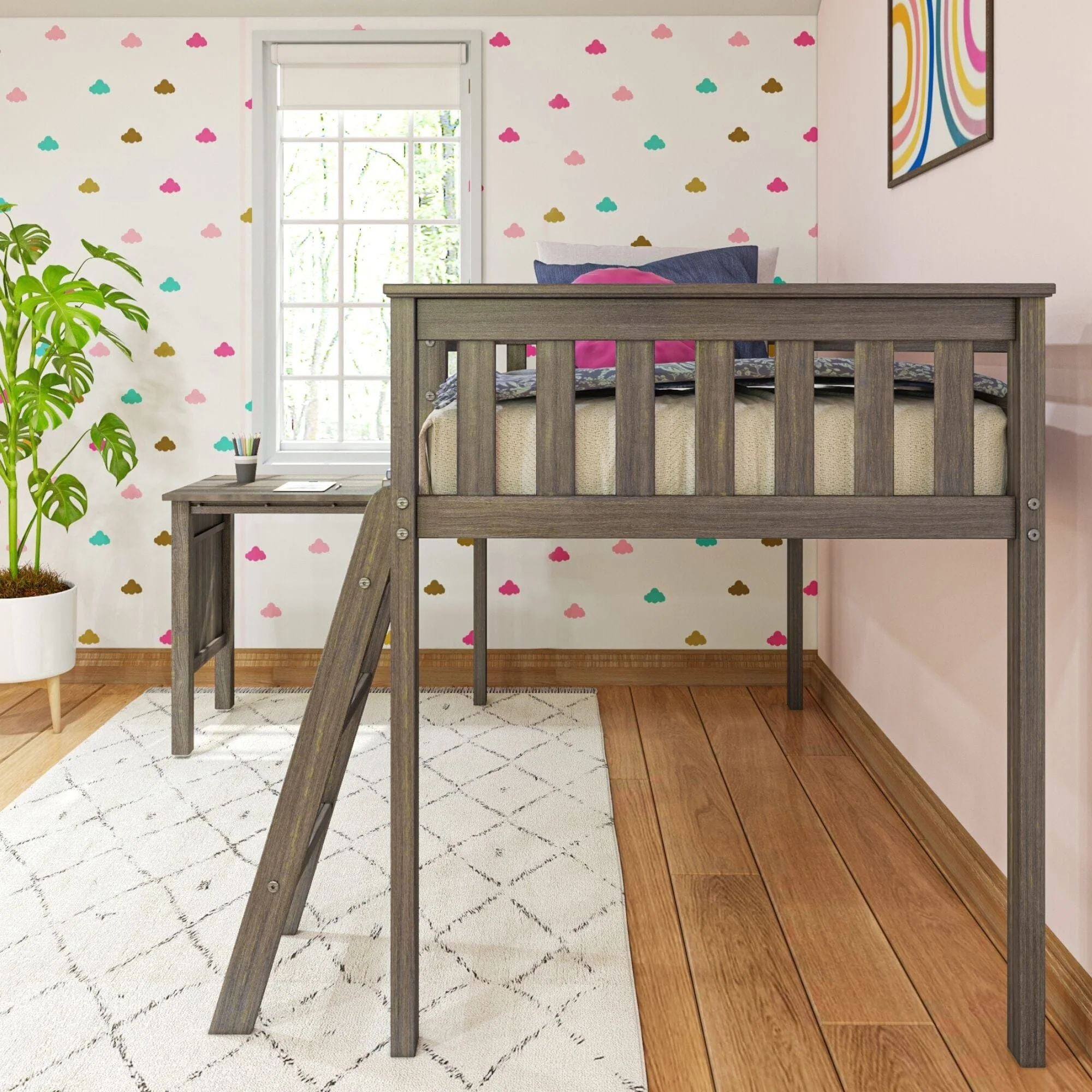 Twin Low Loft Bed With Desk - Image 8