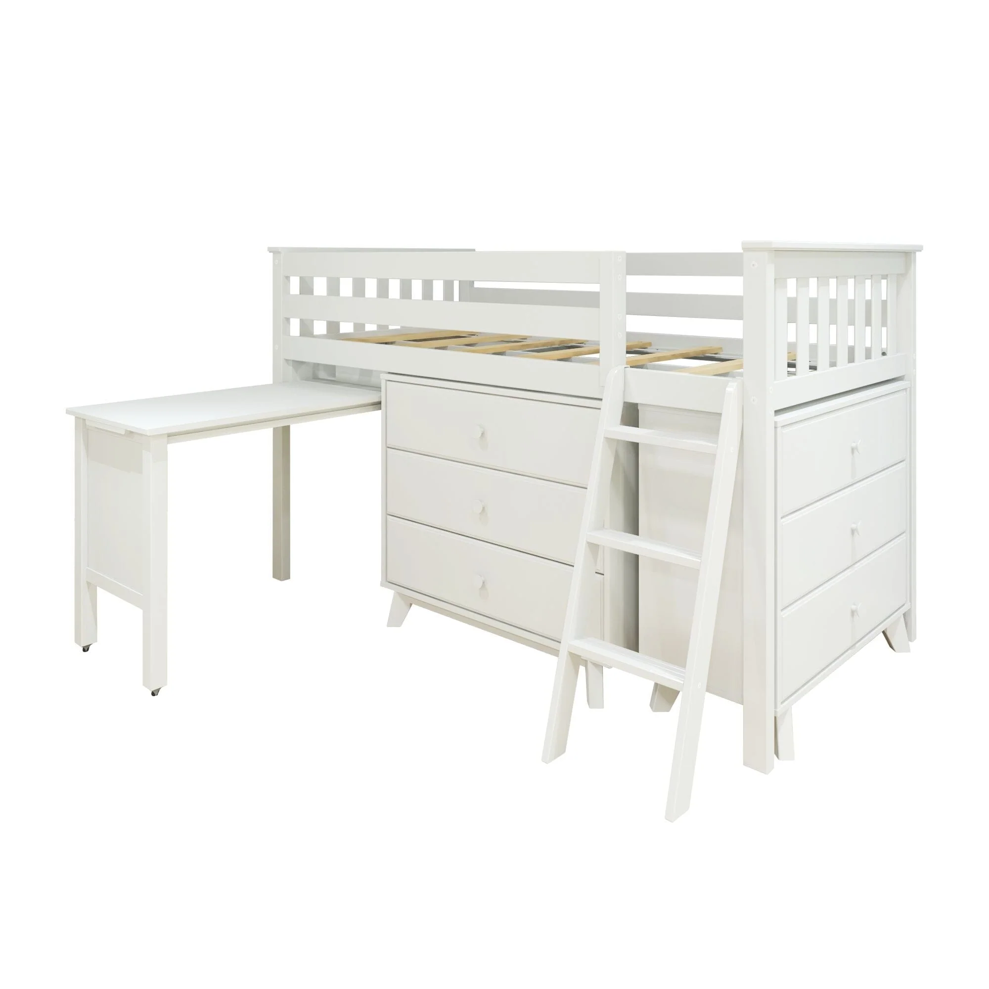 Twin Low Loft Bed With Desk & Dressers - Image 5