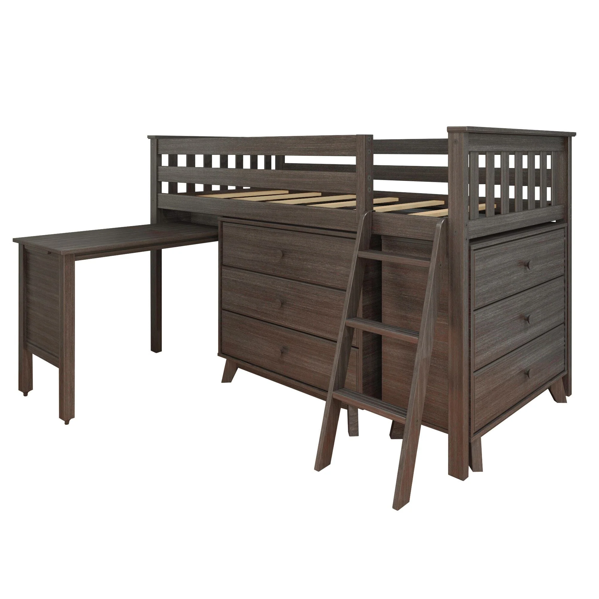 Twin Low Loft Bed With Desk & Dressers - Image 6