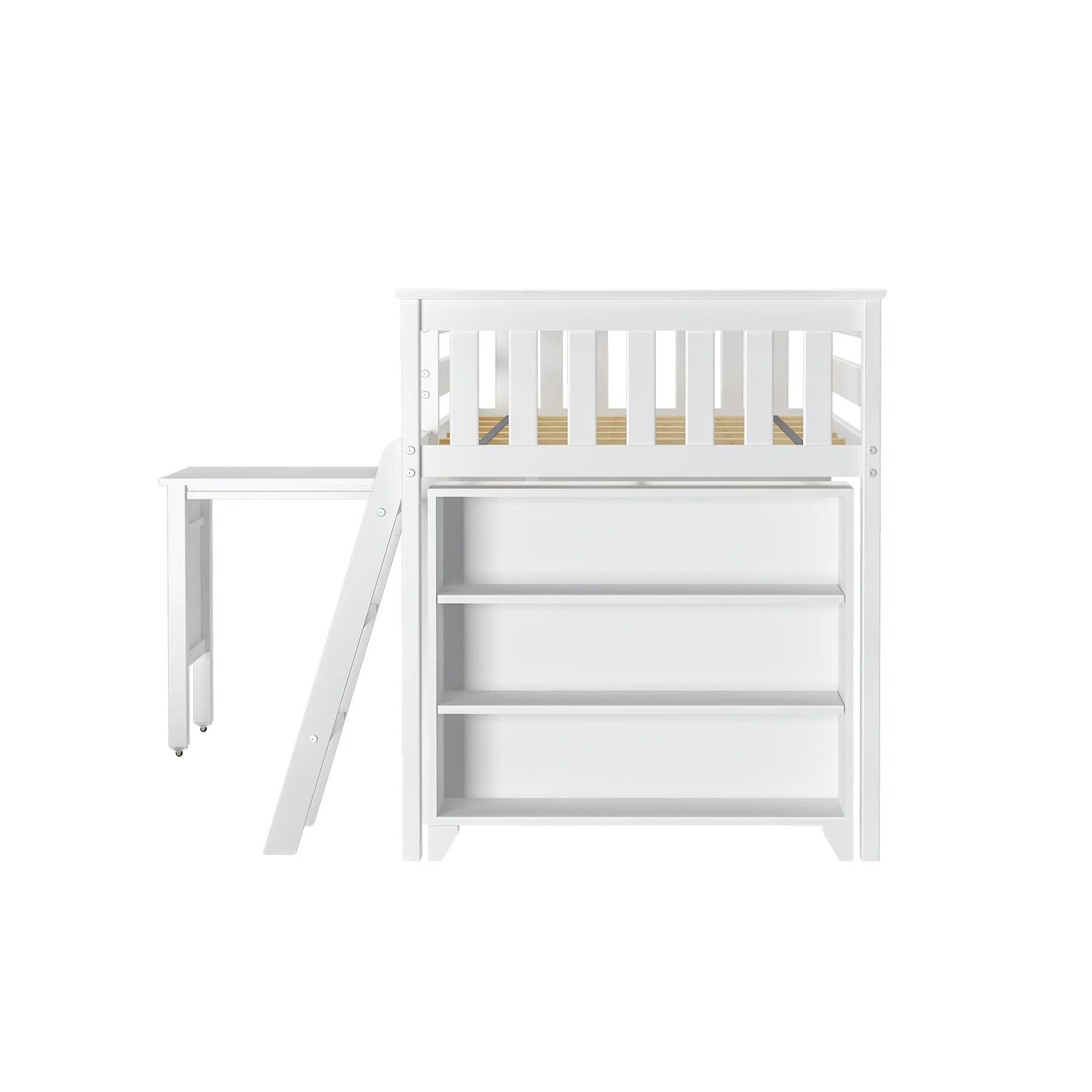 Twin Low Loft Bed With Desk & Bookcases - Image 7