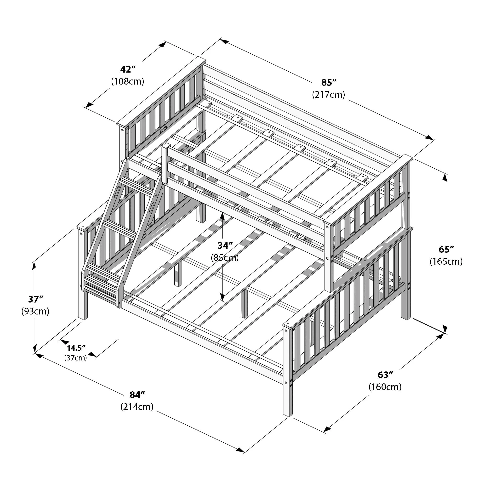 Twin XL Over Queen Bunk Bed - Image 25