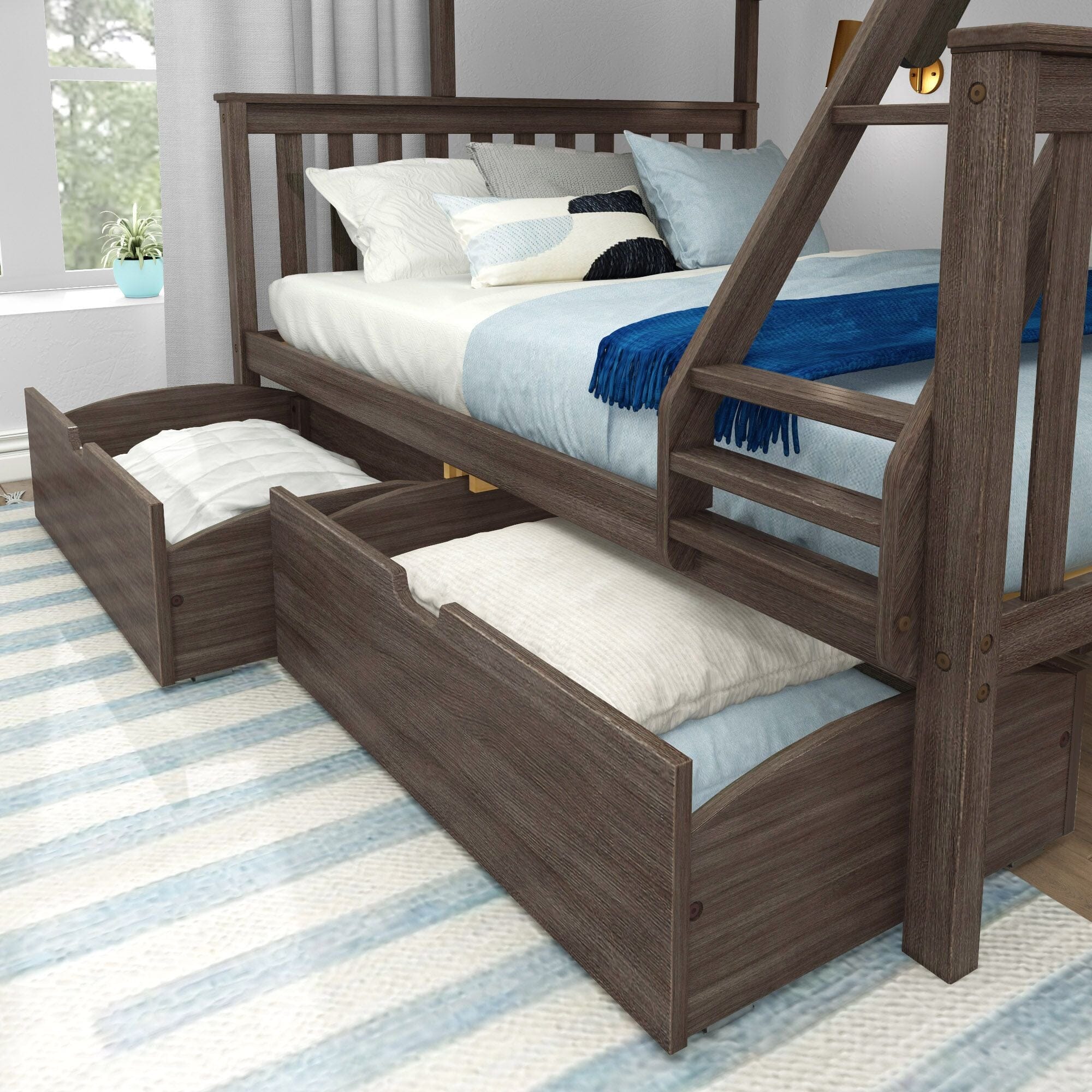 Twin XL Over Queen Bunk Bed With Storage Drawers - Image 10