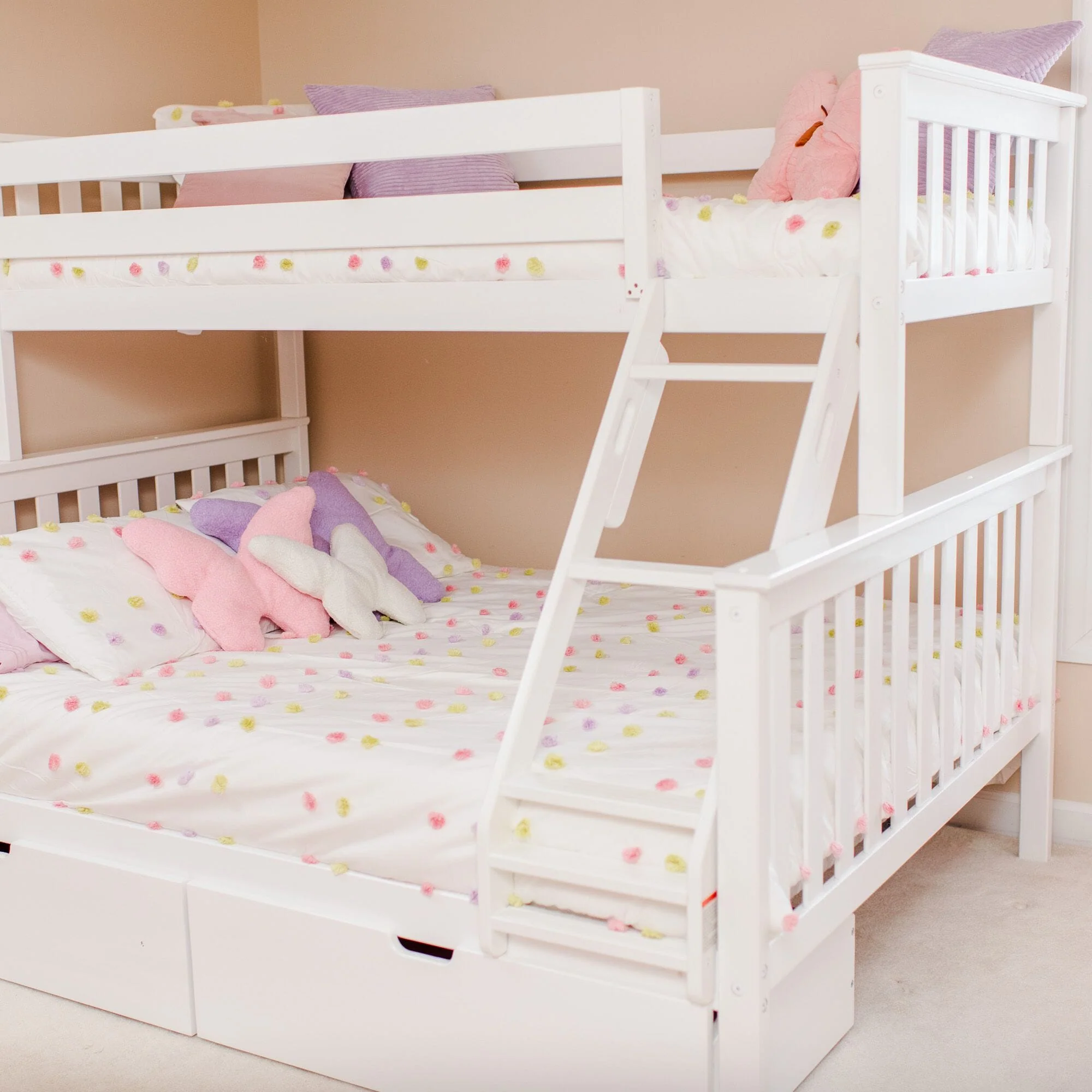 Twin XL Over Queen Bunk Bed With Storage Drawers - Image 11