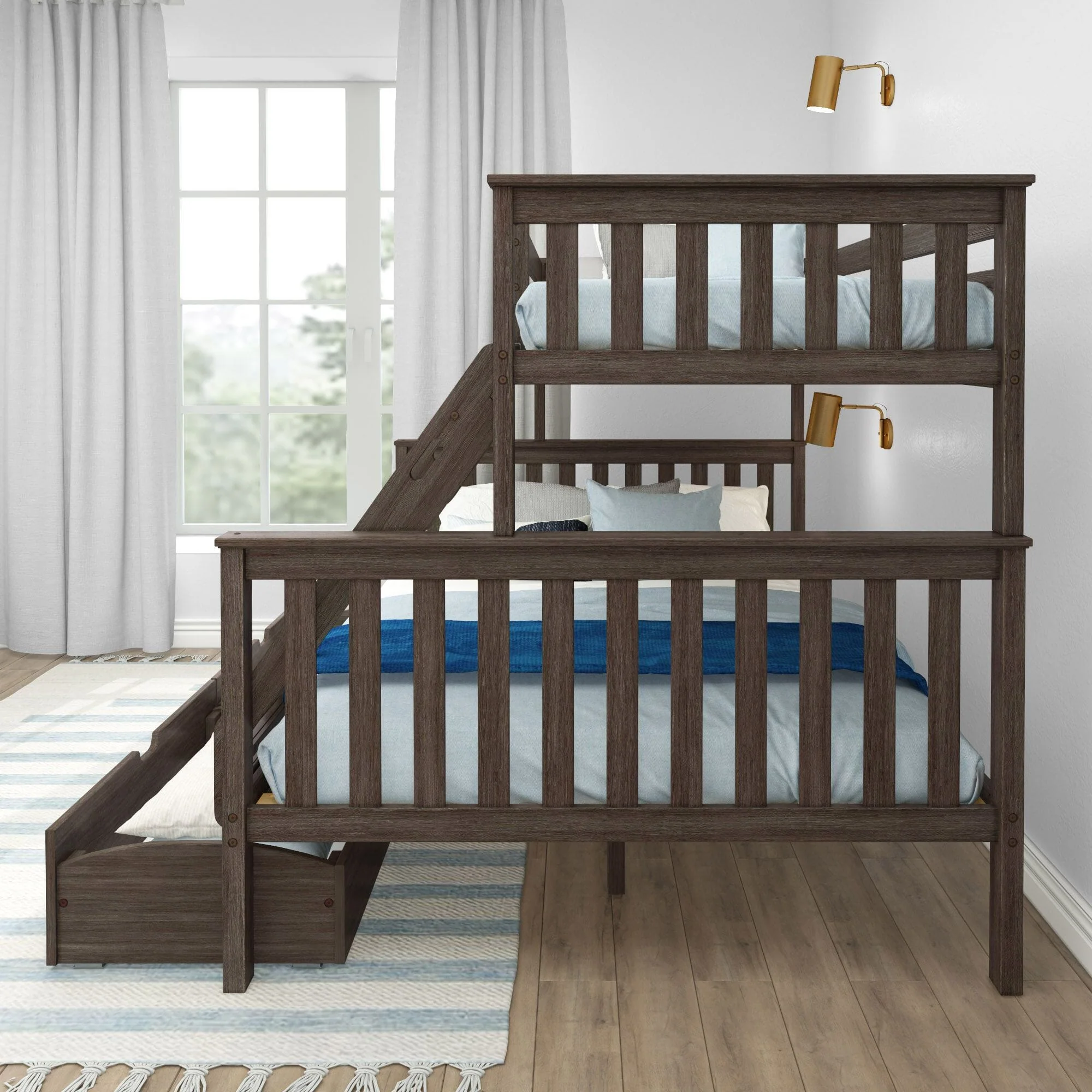 Twin XL Over Queen Bunk Bed With Storage Drawers - Image 12