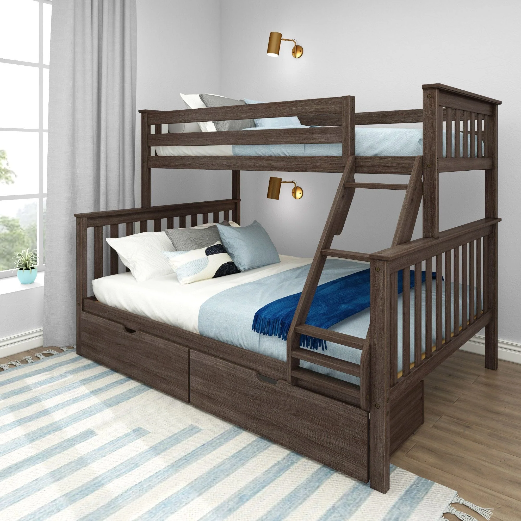 Twin XL Over Queen Bunk Bed With Storage Drawers - Image 14