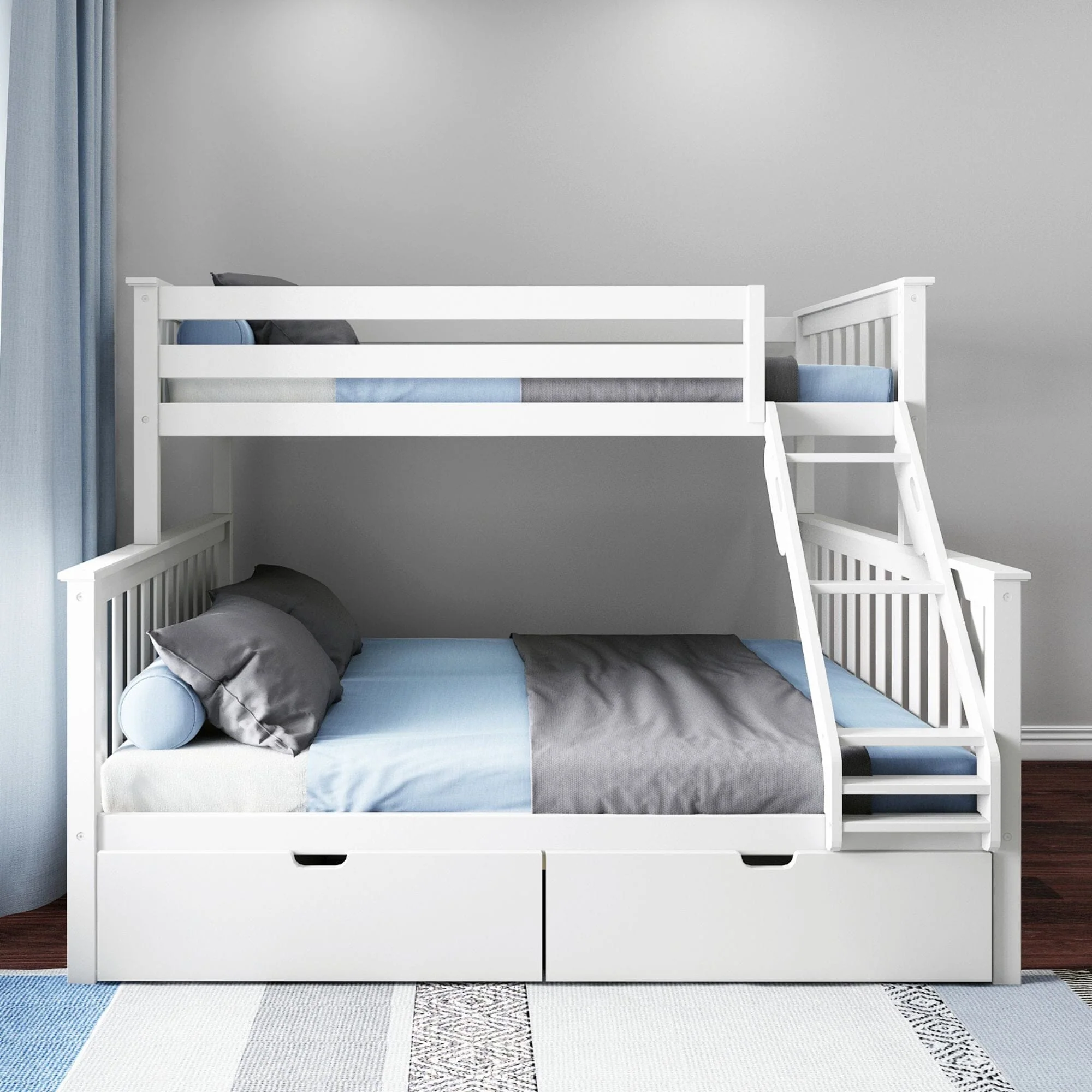 Twin XL Over Queen Bunk Bed With Storage Drawers - Image 3