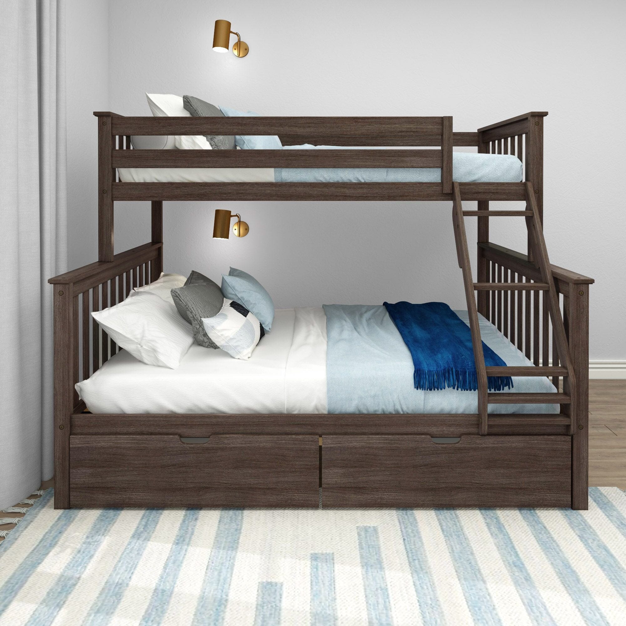 Twin XL Over Queen Bunk Bed With Storage Drawers - Image 4