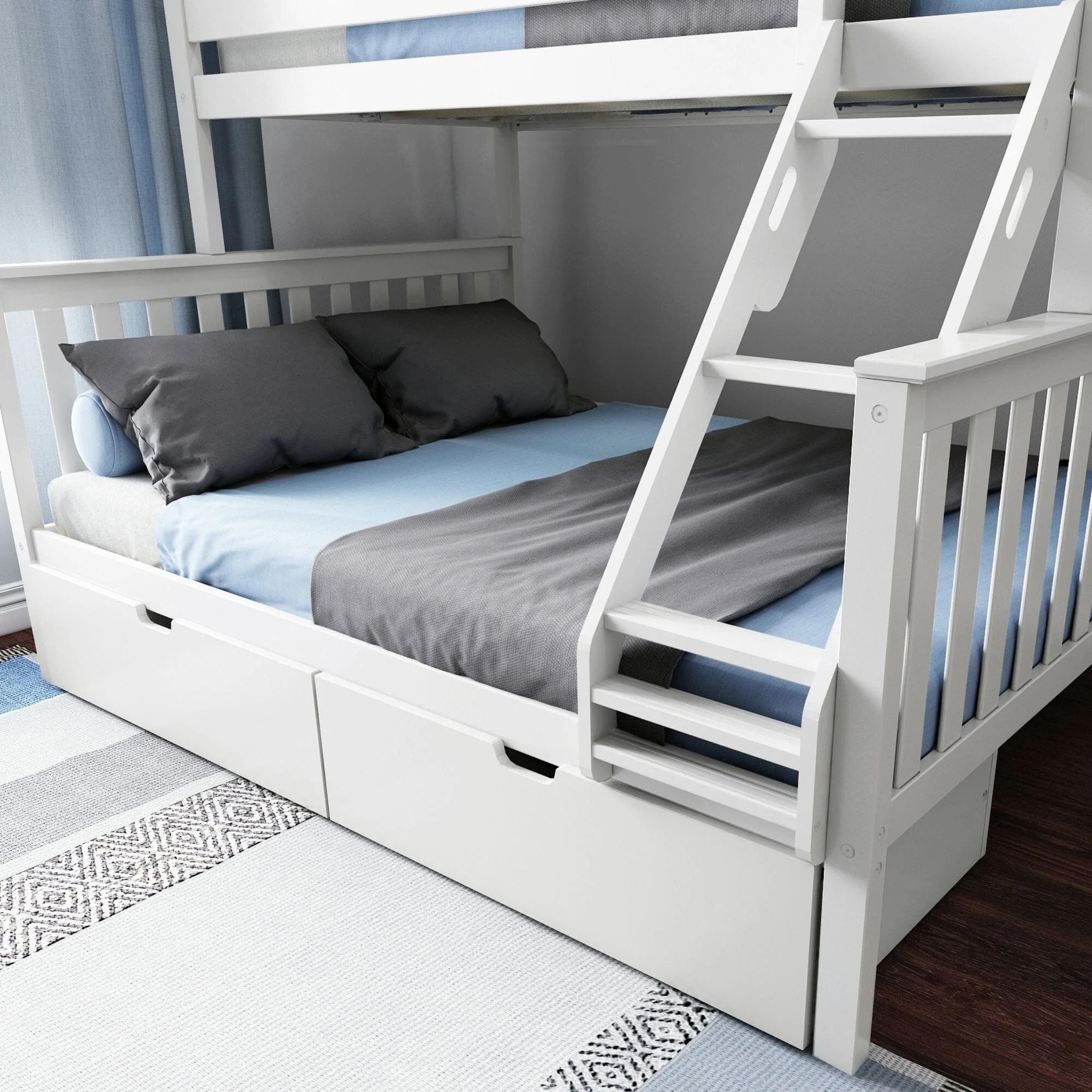 Twin XL Over Queen Bunk Bed With Storage Drawers - Image 7