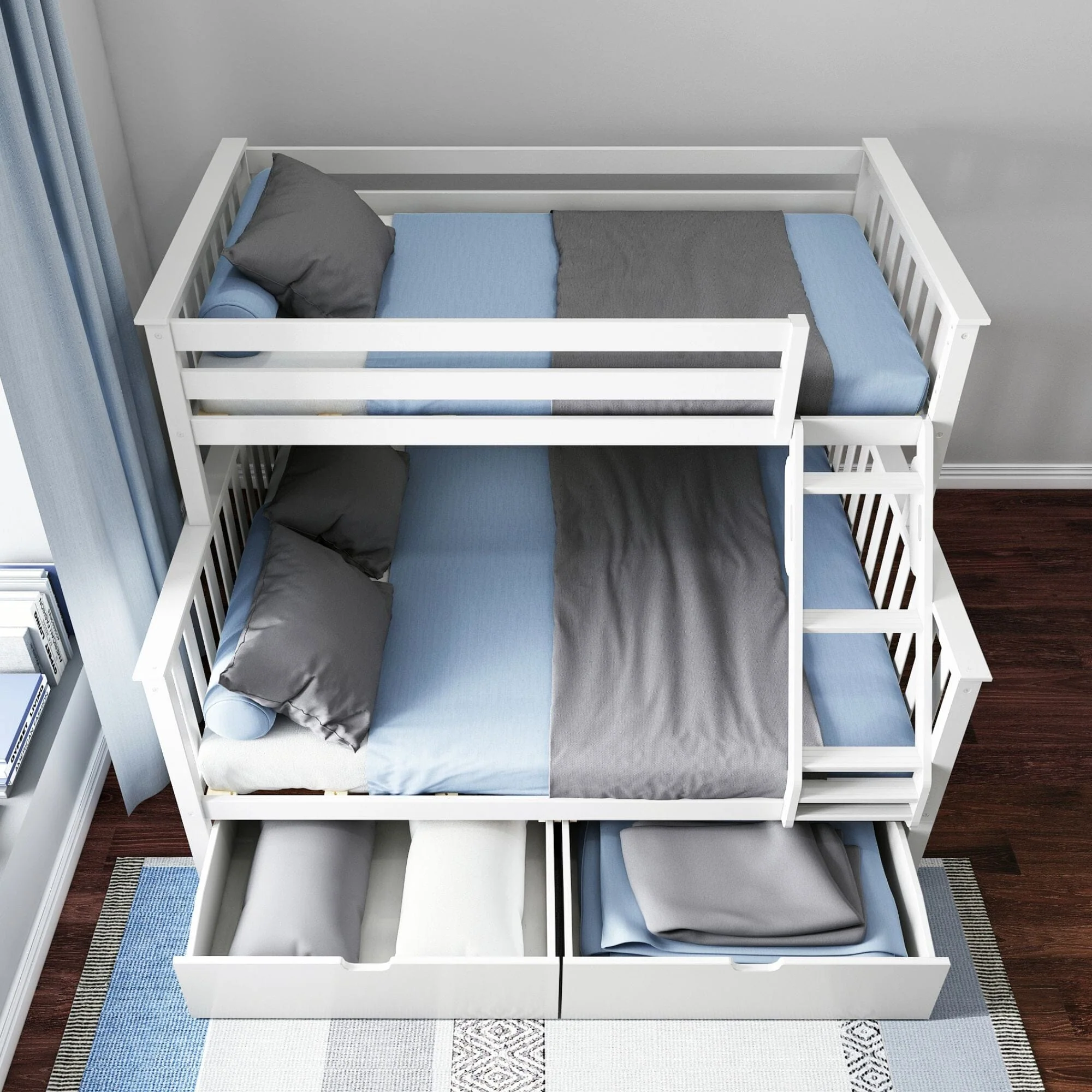Twin XL Over Queen Bunk Bed With Storage Drawers - Image 9